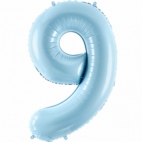 Balão Número 9 Azul Claro